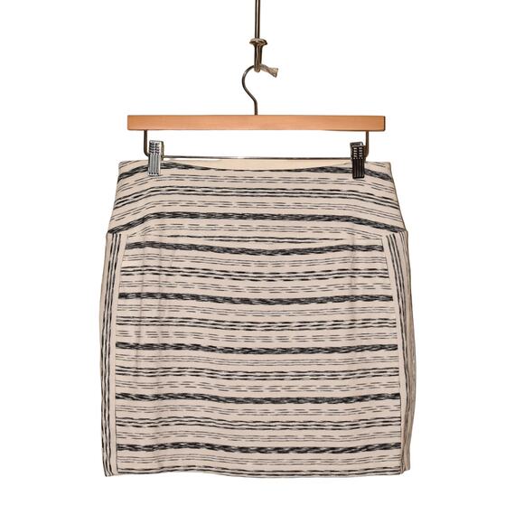 J. JILL $79 Wearever Collection Smooth-Fit Mini Pencil Skirt White Striped PS - Picture 2 of 4